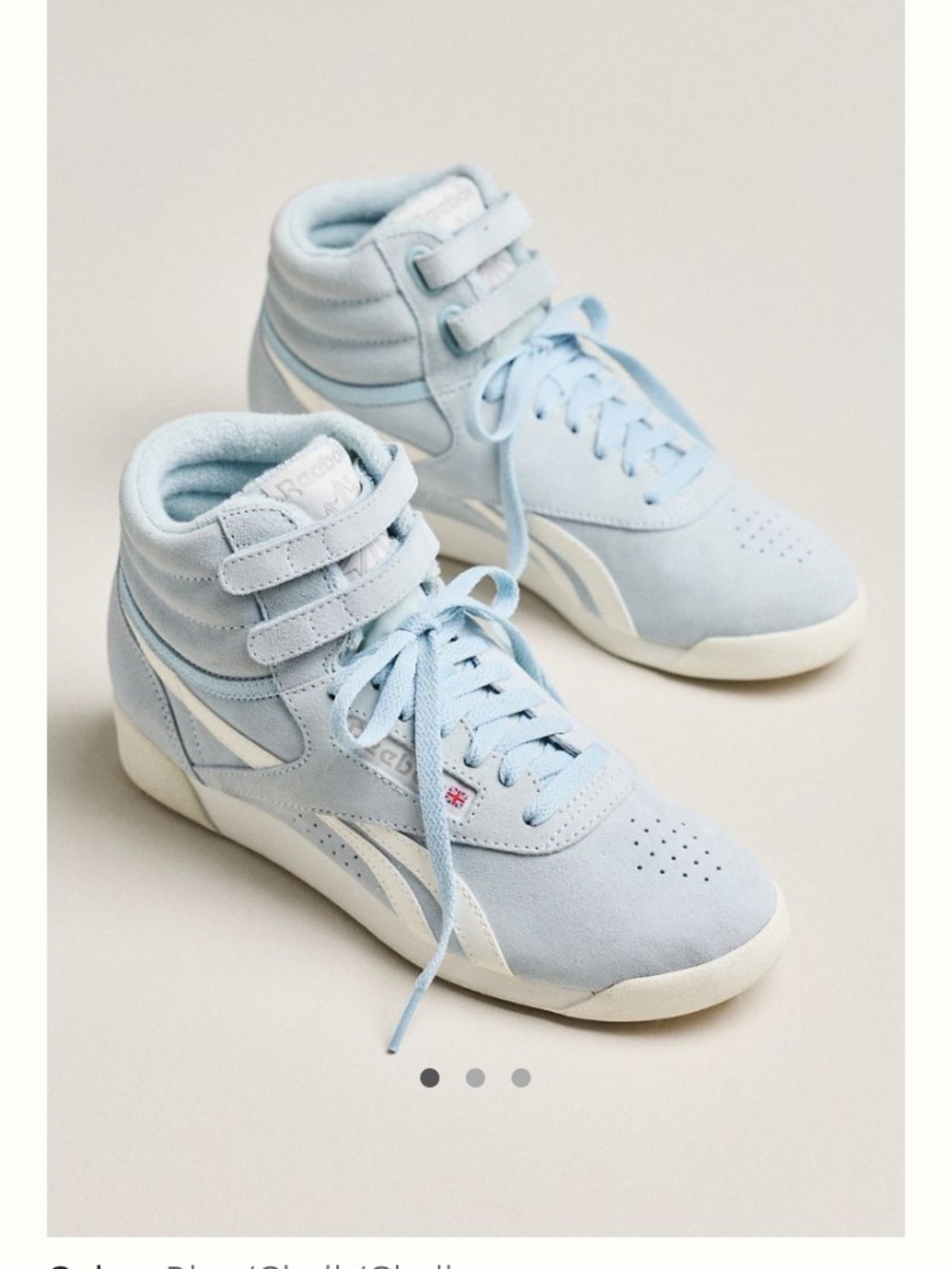 Reebok Women's Powder Blue High-Top Sneakers with White Trim